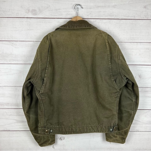 Vintage RARE Carhartt Detroit Olive JB0866 Blanket Lined Jacket - Picture 2 of 7